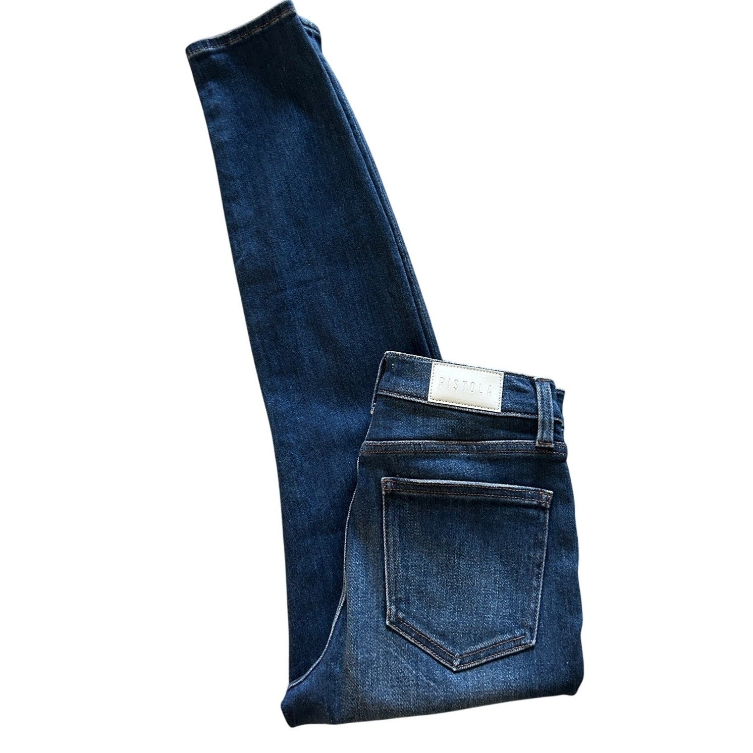 Revolve Pistola Aline High Rise Skinny Stretch Jeans Blue Work Wash Sz 26 $148 