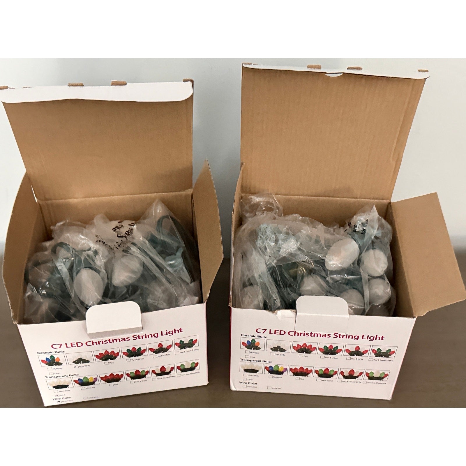 Versatile Frosted White C7 Indoor/Outdoor Lights 2 x 25ft Strands ttl 50ft NICE