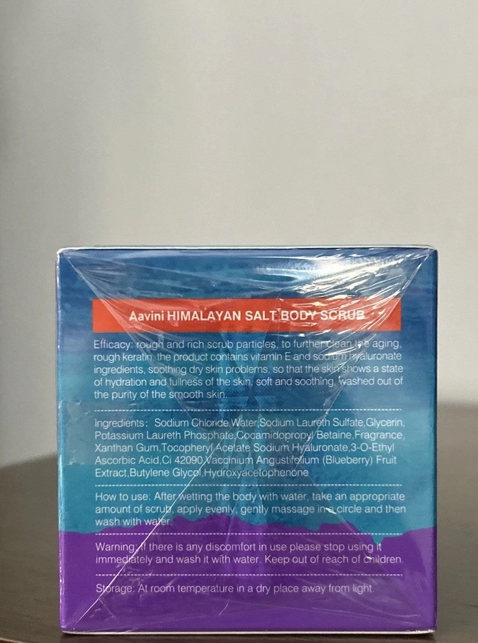 Aavini Himalayan Salt Body Scrub 200g – Exfoliating & Hydrating Blueberry Scrub