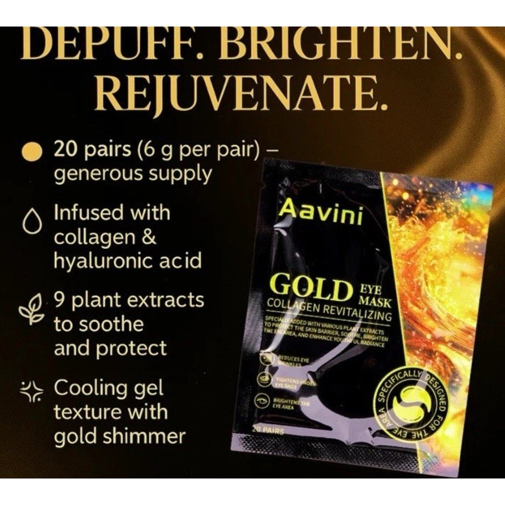 Aavini Collagen Revitalizing Gold Eye Mask (20 Pairs) - Dark circler eye paches