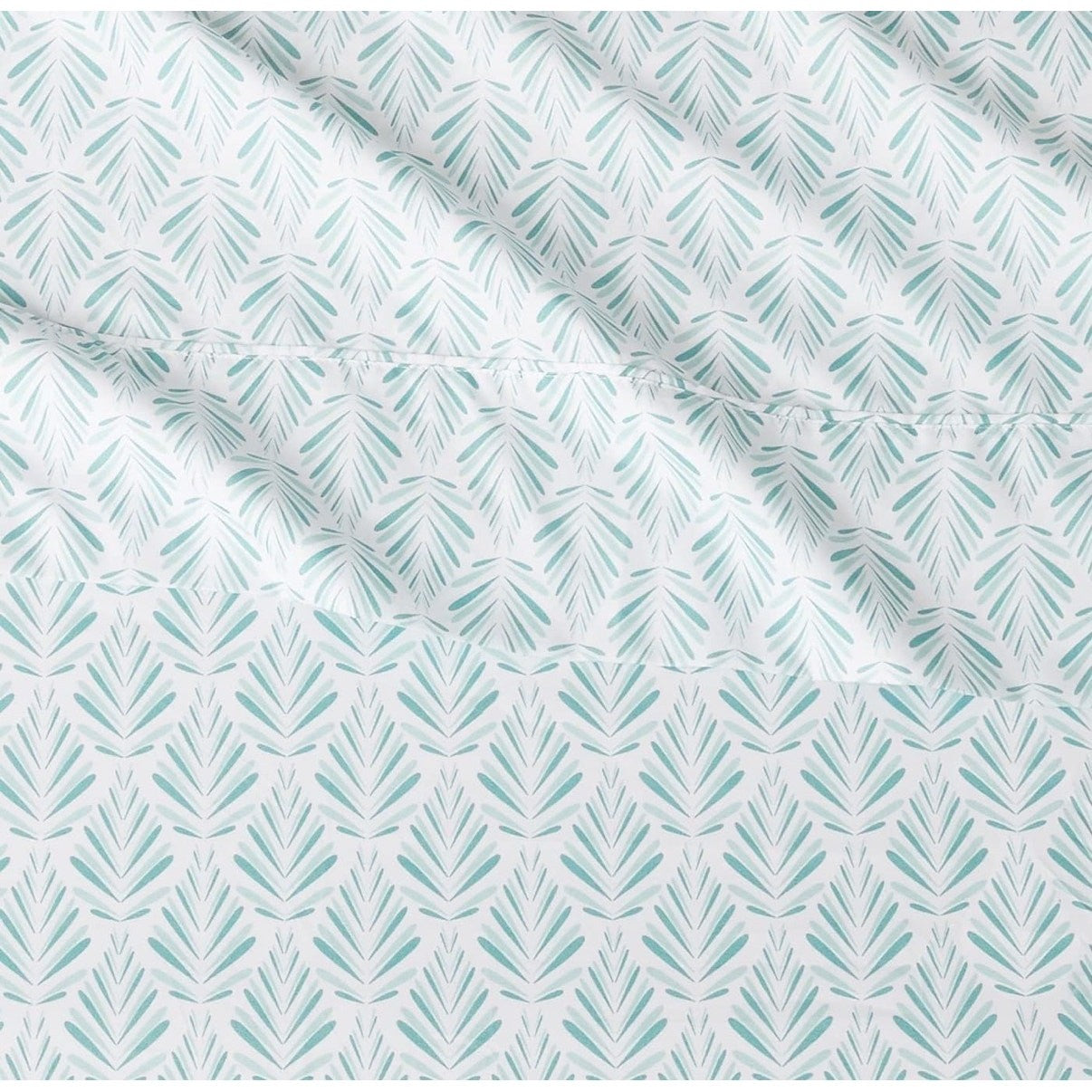 Amazon Basics Microfiber 4‑Piece Queen Sheet Set Aqua Fern Lightweight Soft