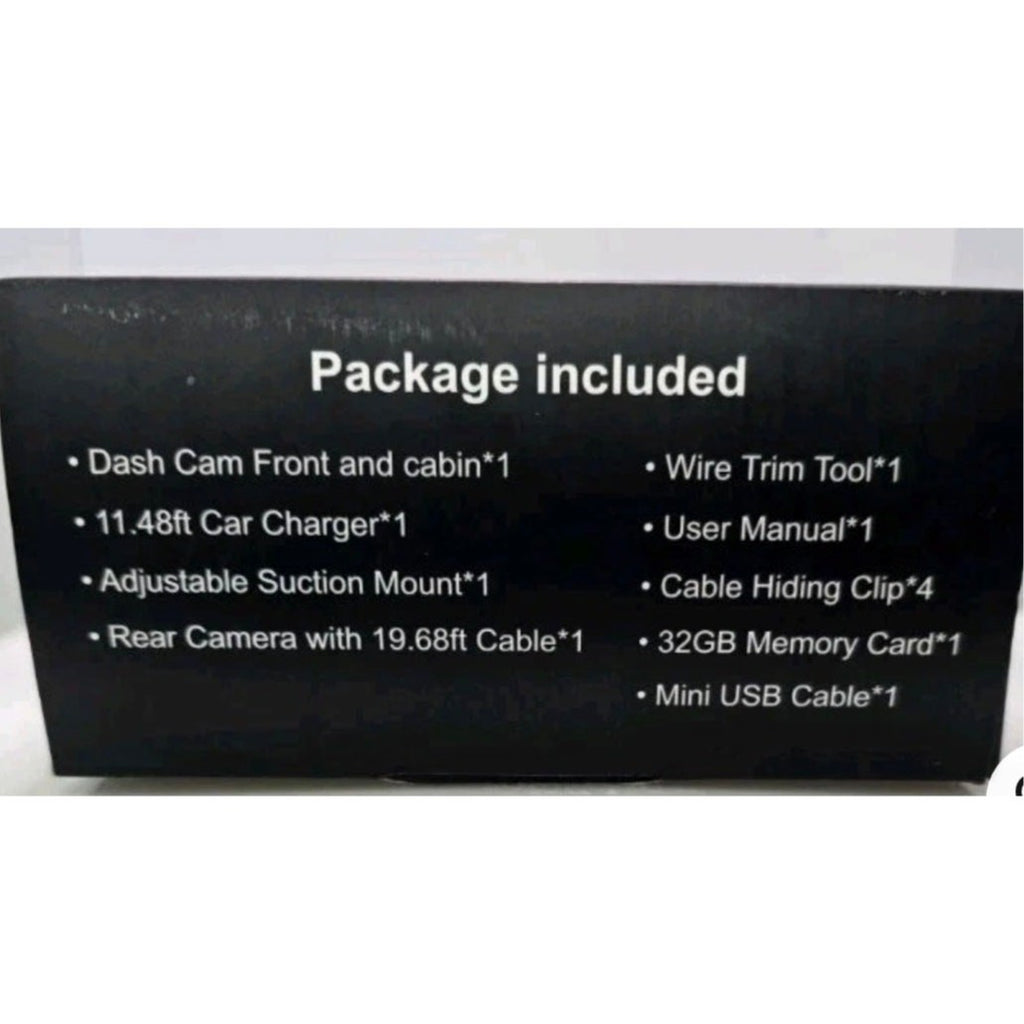 Aldf Dash Cam 3 Channel Dash Cam, 4K+1080P Cam Front Rear & Inside 32gb Card HDR