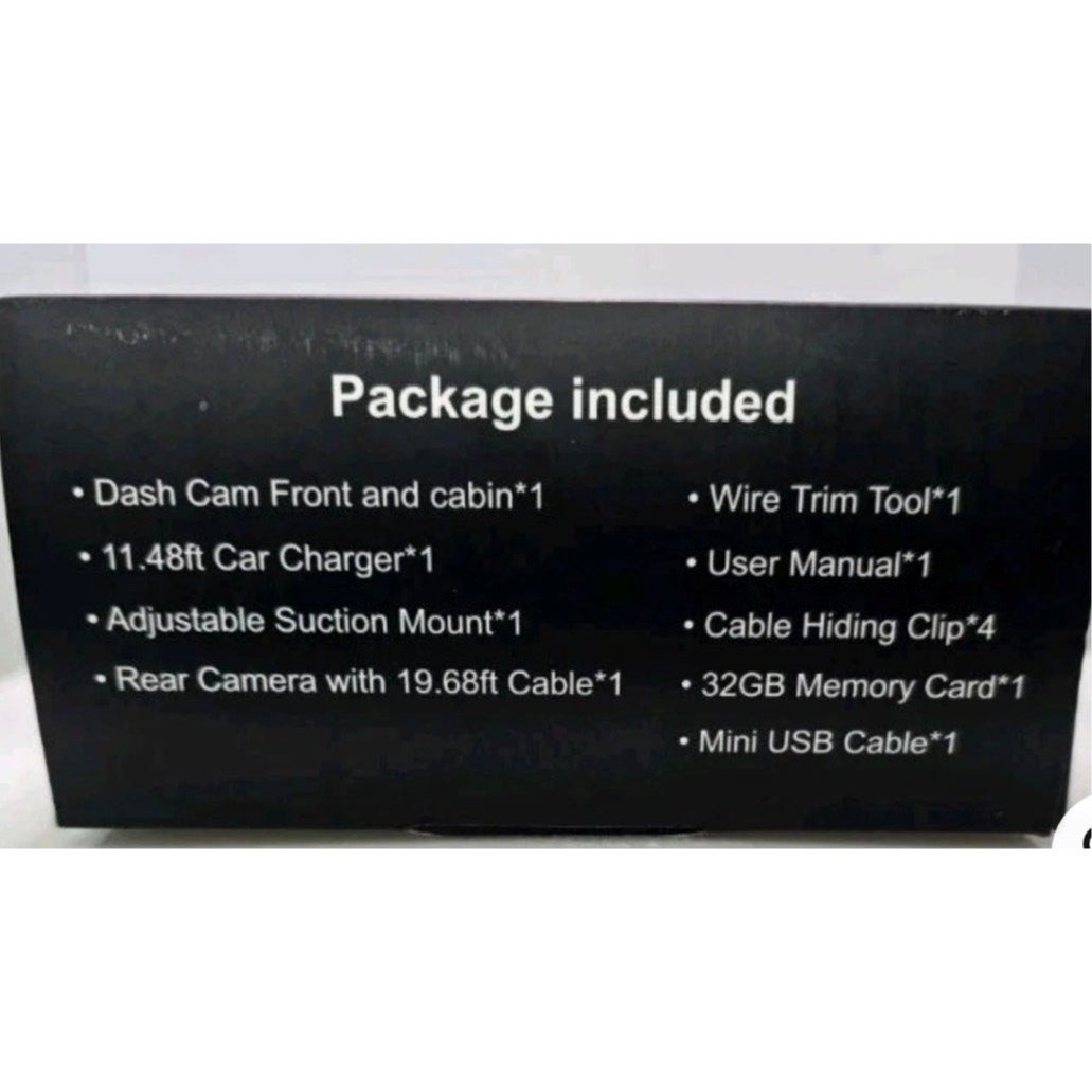 Aldf Dash Cam 3 Channel Dash Cam, 4K+1080P Cam Front Rear & Inside 32gb Card HDR