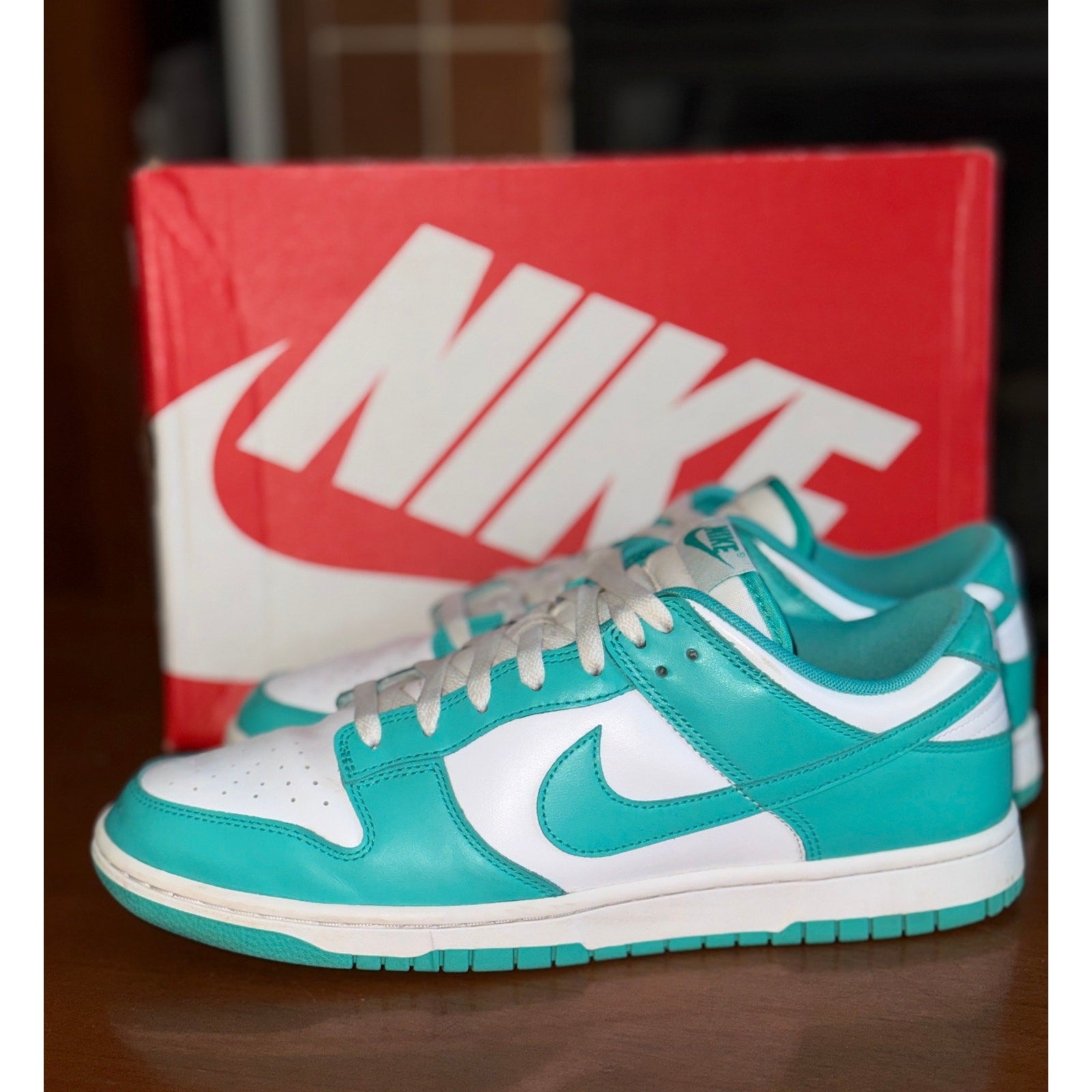 Nike Dunk Low "Clear Jade" Men US Size 11.5 Excellent PreOwned Cond DV0833-101 