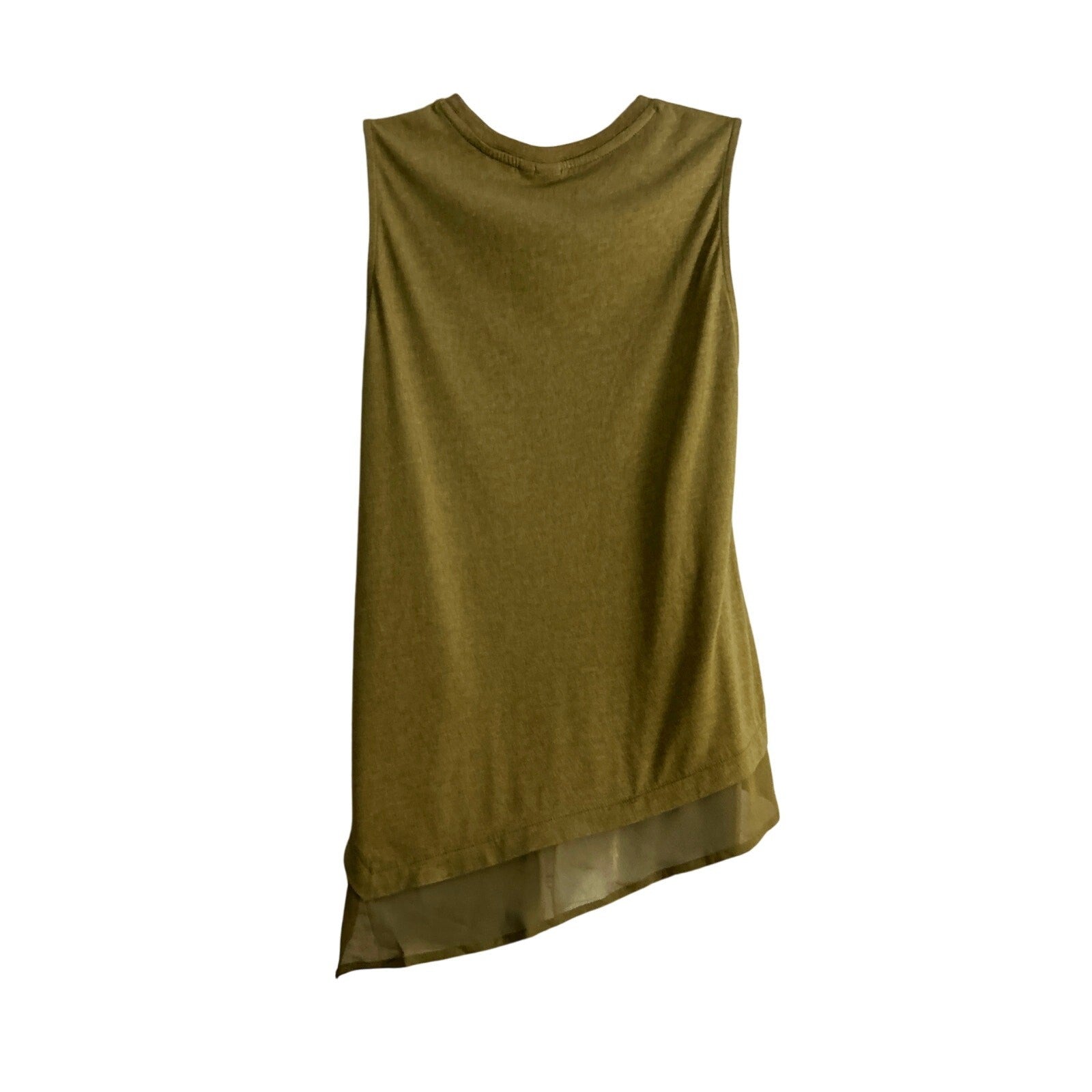 NEW Aventura Organic Cotton Sleeveless Asymmetrical Tank Top Olive Green Sz M 