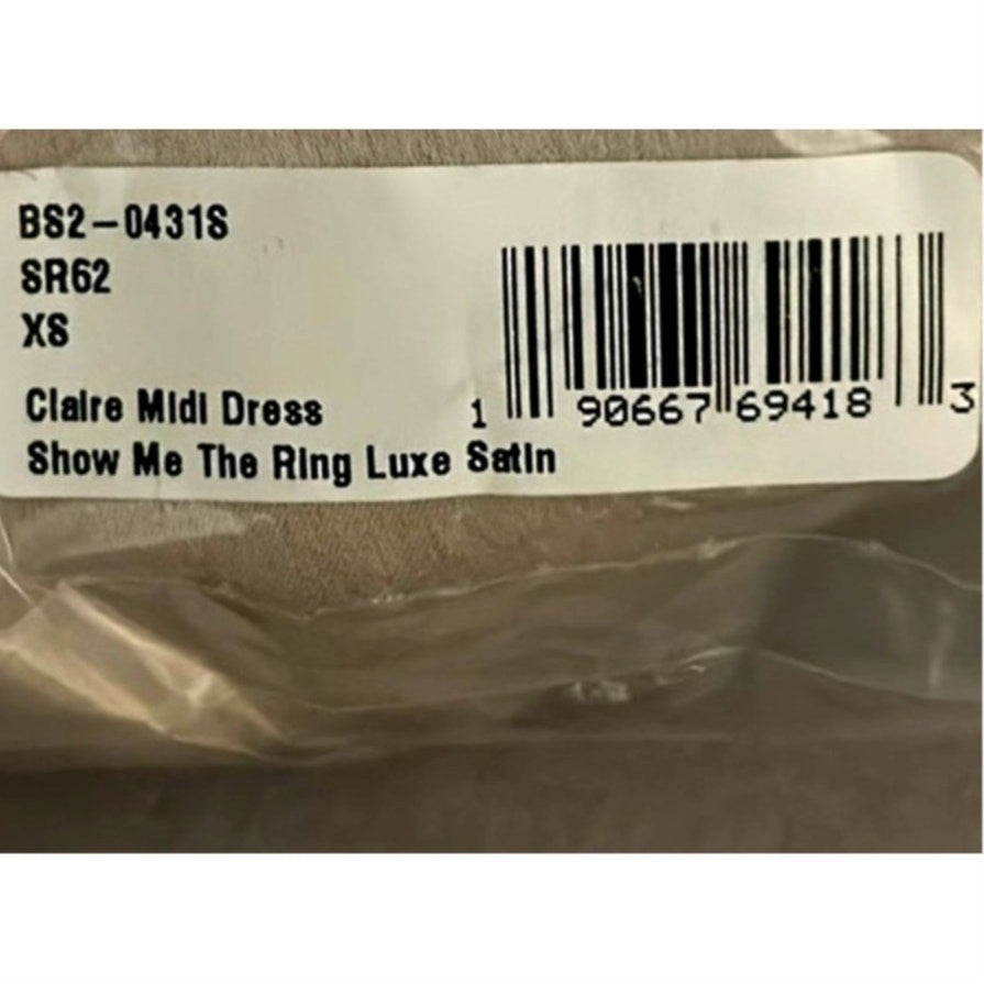 Show Me Your MuMu Claire Midi Dress Luxe Satin | Show Me The Ring Sz XS 