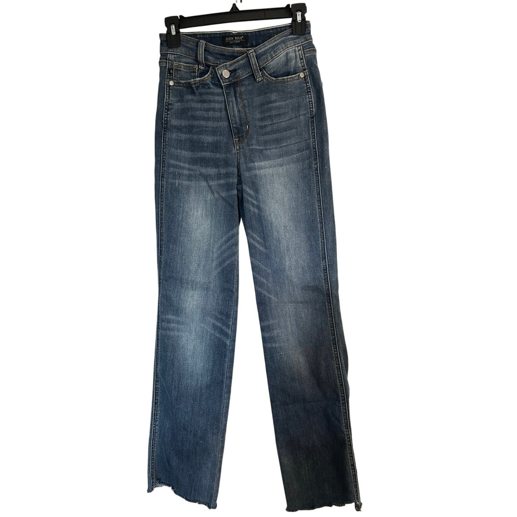 Judy Blue Dad Jeans Size 0/24 – High Rise, Relaxed Fit, Frayed Hem Denim