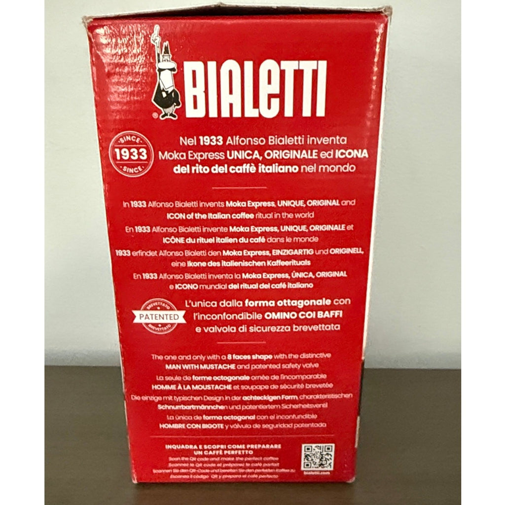 Bialetti Moka Express Italian Stovetop Espresso Maker Natural Silver 6 Cups NIB