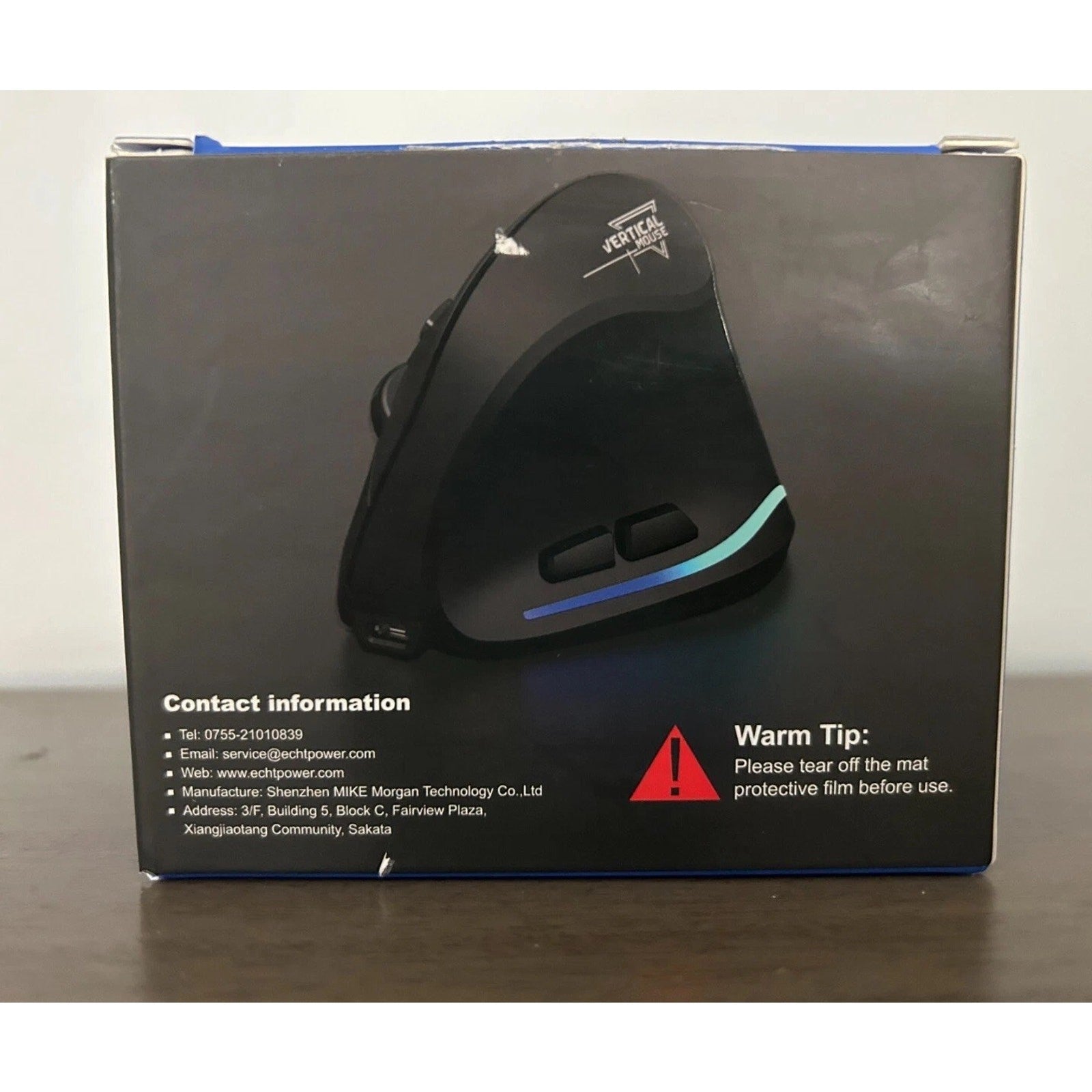 Vertical Ergonomic Wireless Right Handed Mouse, Wrist Relief, LED, Rechargeable