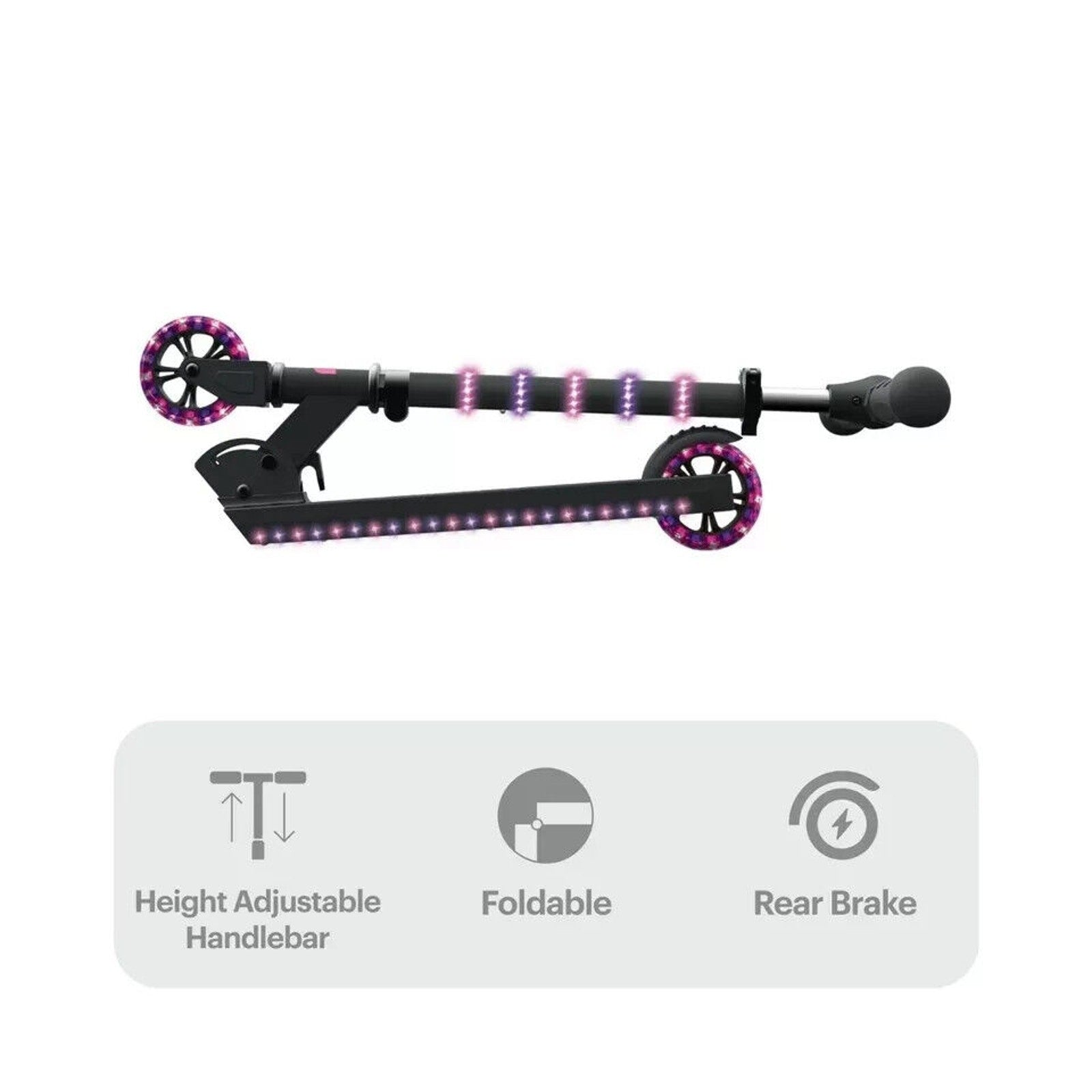 Kids Kick Scooters 150 LED Lights Adjustable Height Lightweight Portable FUN