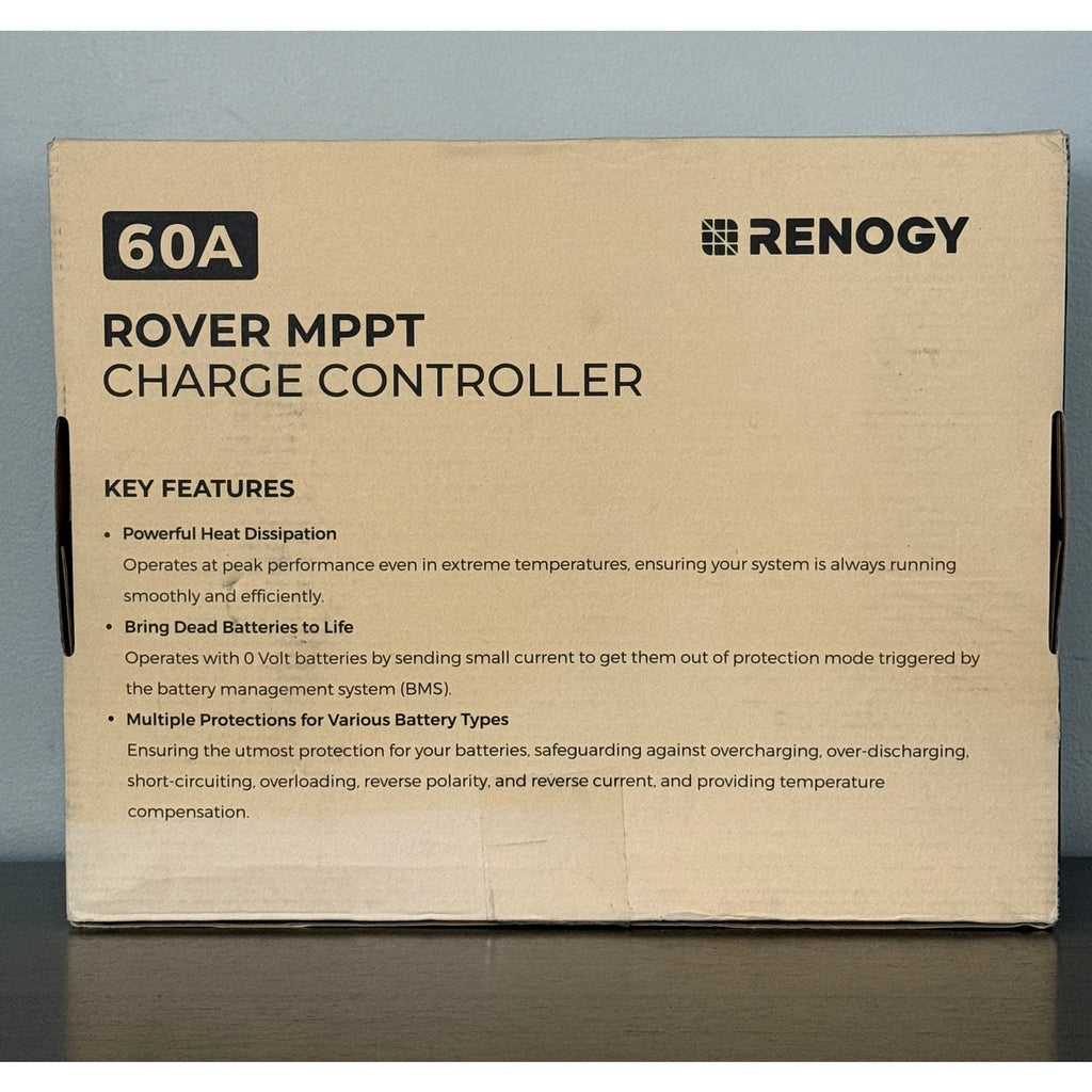 Renogy Rover 60A MPPT Solar Charge Controller Fast Charging, LCD 12V/24V/36V/48V