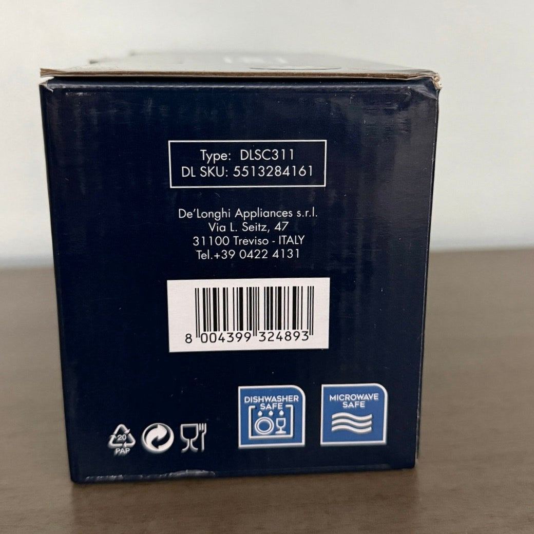 DeLonghi Double Walled Thermo Cappuccino Glasses, Set of 2 NIB