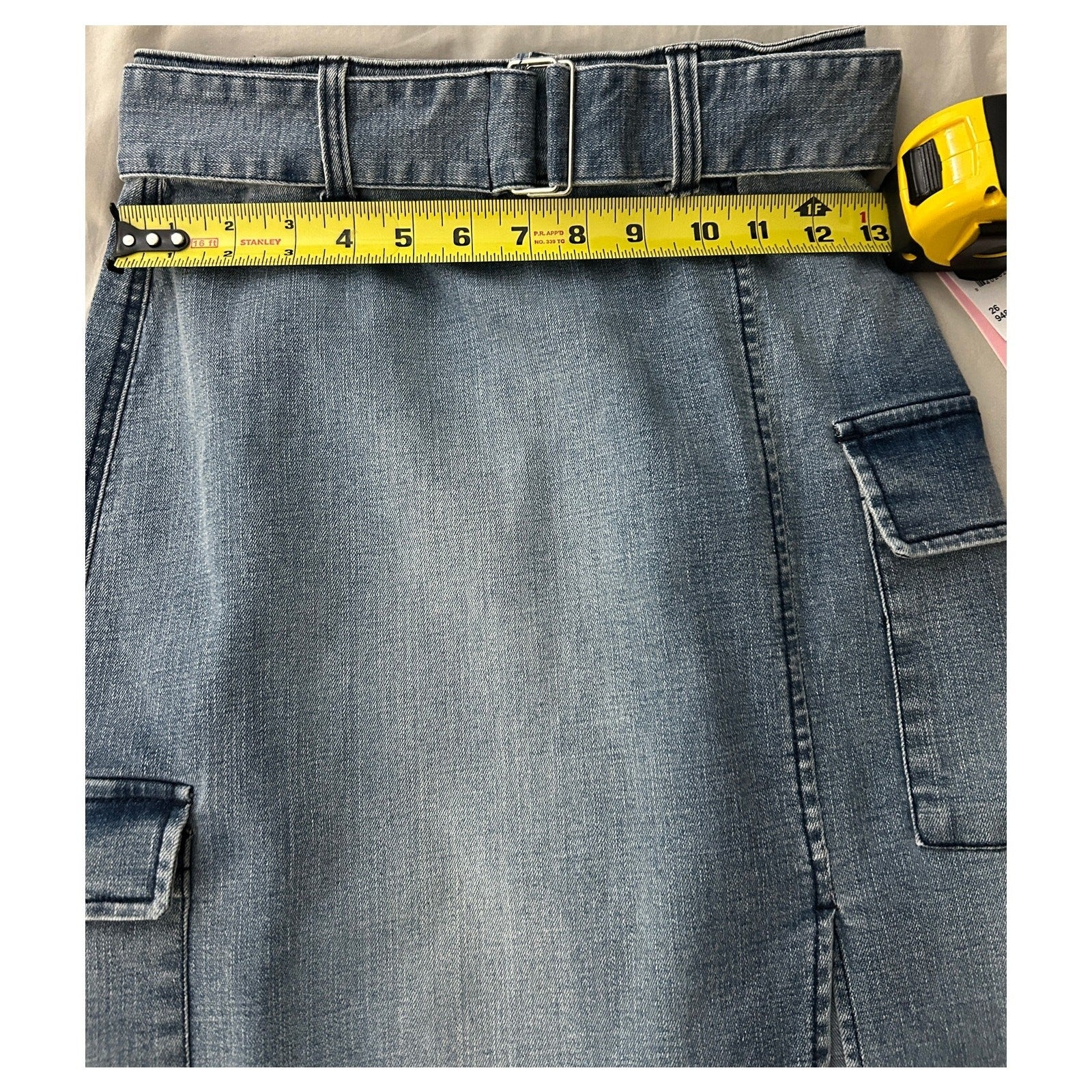 Juicy Couture JC575-SKRT Denim Cargo Skirt Medium Wash Size 26 Y2K Style