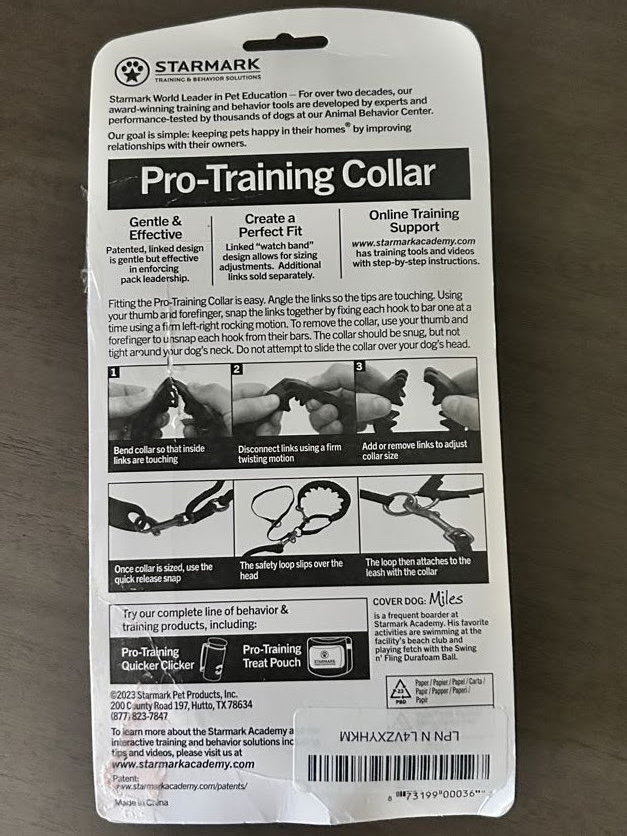 New Starmark Pro Training Dog Collar Size Large 21" Sealed On Card