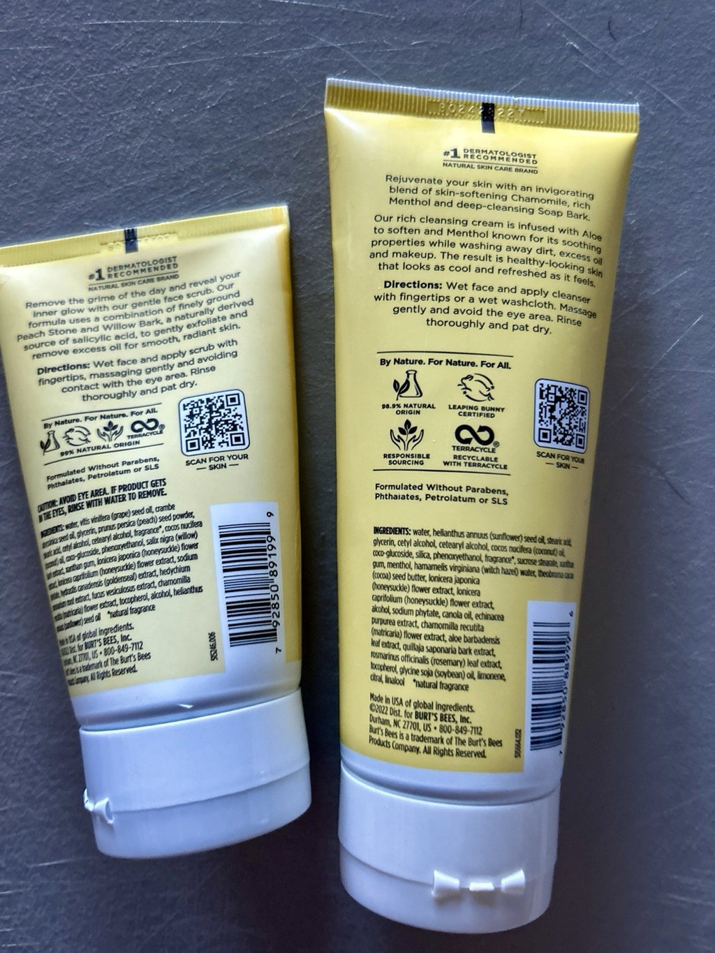 BUNDLE DEAL Burts Bees Pore Scrub, Deep Cleansing Cream, Lotion, & 2 Face Masks