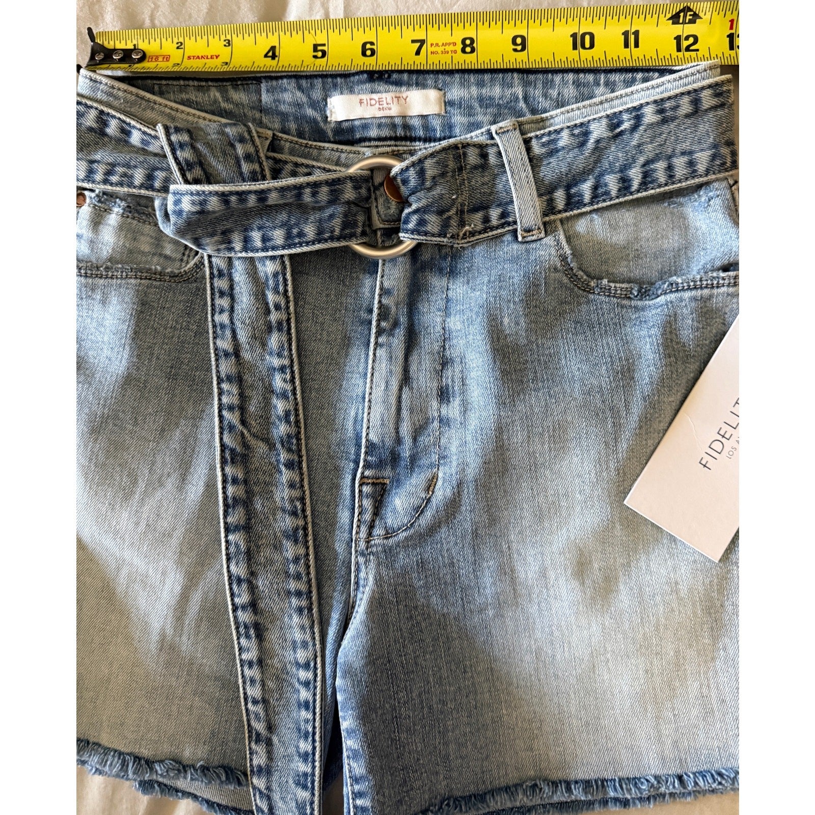 Women's Fidelity Malibu Shorts Belted Raw Hem Color Daytona Size 26 NWT