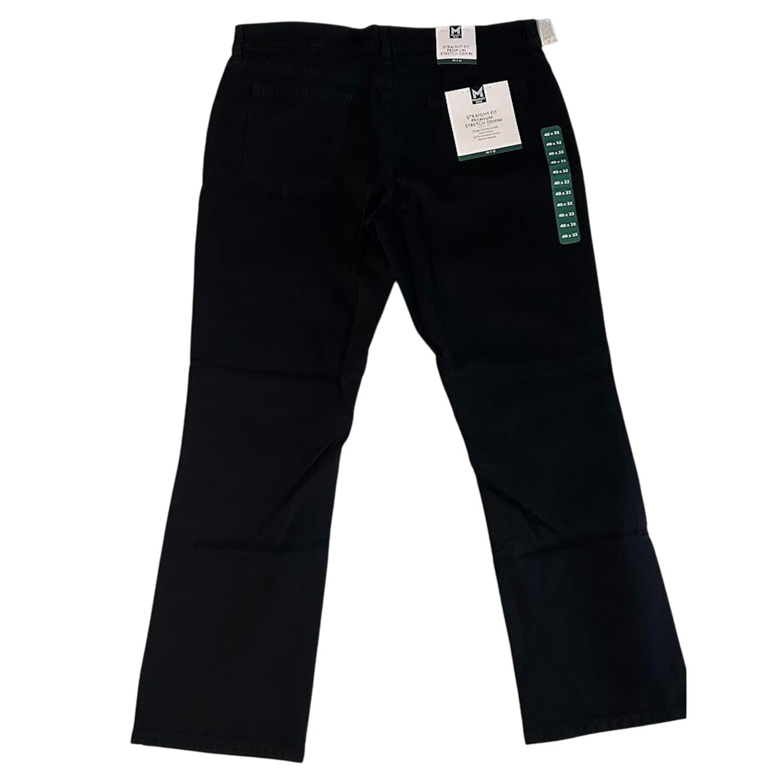  Mens Members Mark Straight Fit Premium Stretch Denim Jeans Black Sz 40 X 32 NWT