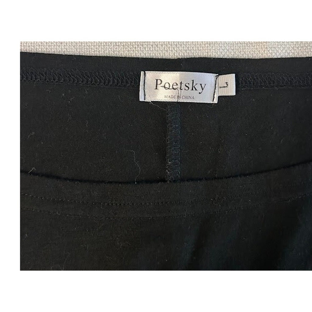 Poetsky Womens Summer Off Shoulder Shirts Casual Loose Short Sleeve Black Size L