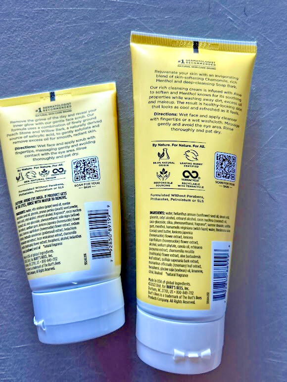 BUNDLE DEAL Burts Bees Pore Scrub, Deep Cleansing Cream, Lotion, & 2 Face Masks