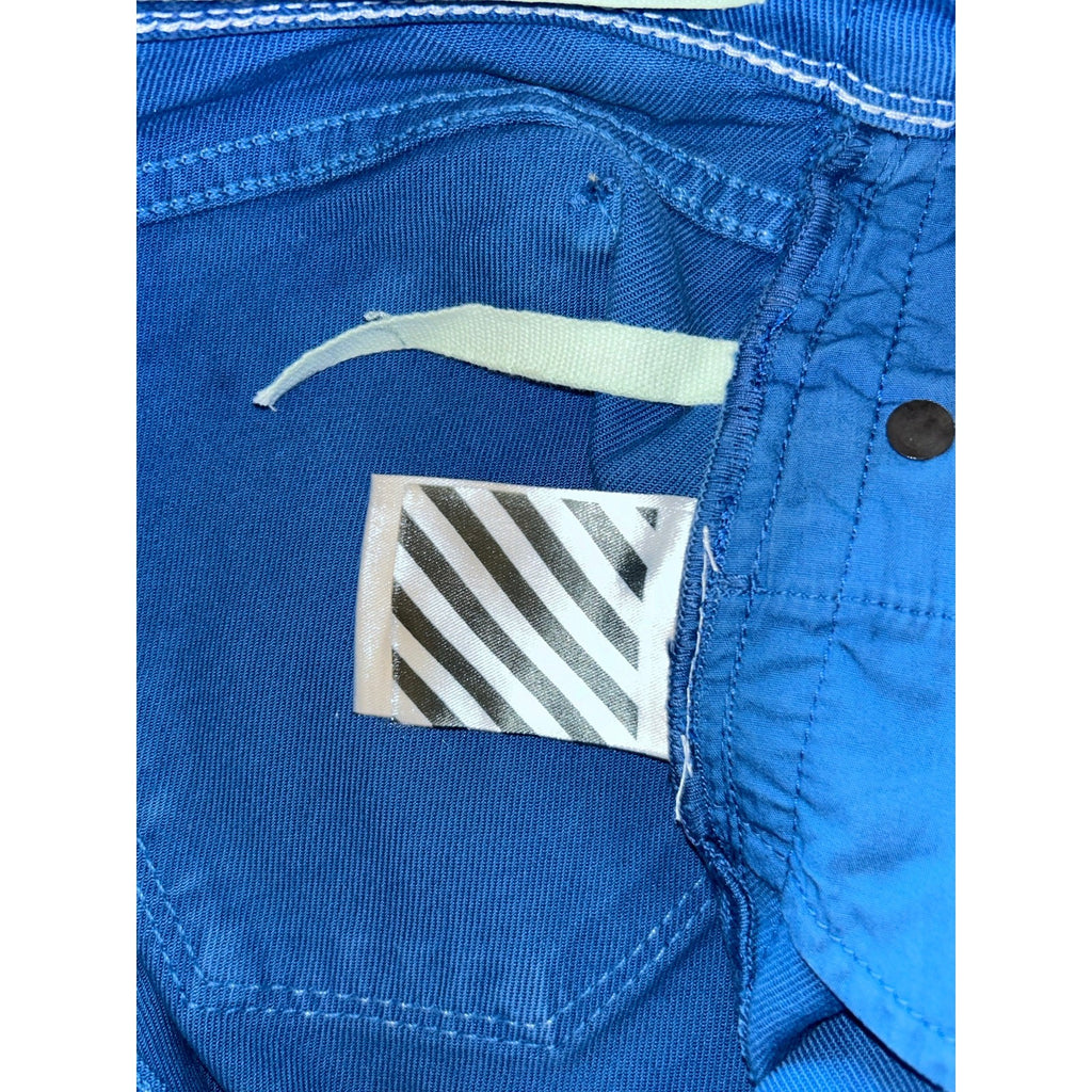Authentic Off-White Bold Blue Skinny Jeans - Designer Streetwear Size 26 EUC