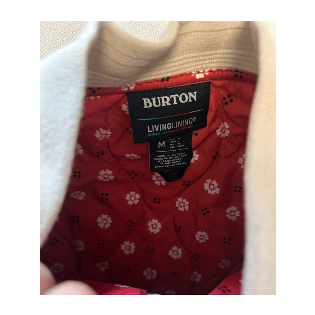 Snowboard Burton Kiley Insulator Jacket Quilted Lightweight Creme Color Sz M EUC