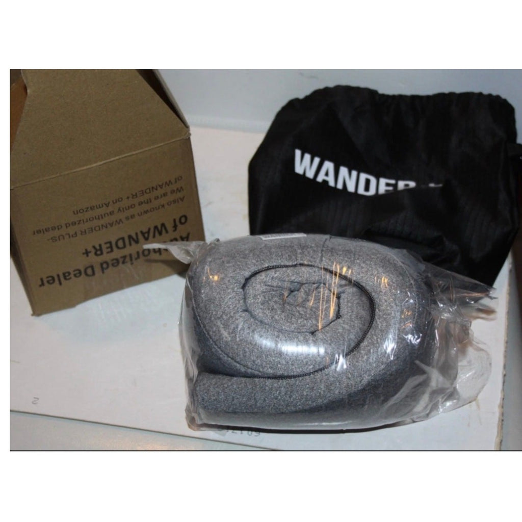 WANDER PLUS+ Travel Pillow – Memory Foam Neck Support Airplanes & Cars Gray New 