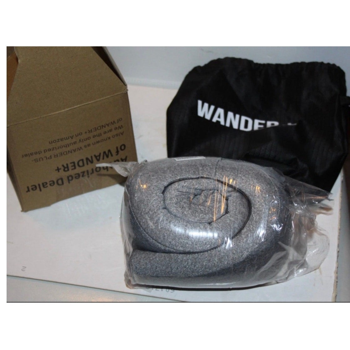 WANDER PLUS+ Travel Pillow – Memory Foam Neck Support Airplanes & Cars Gray New 