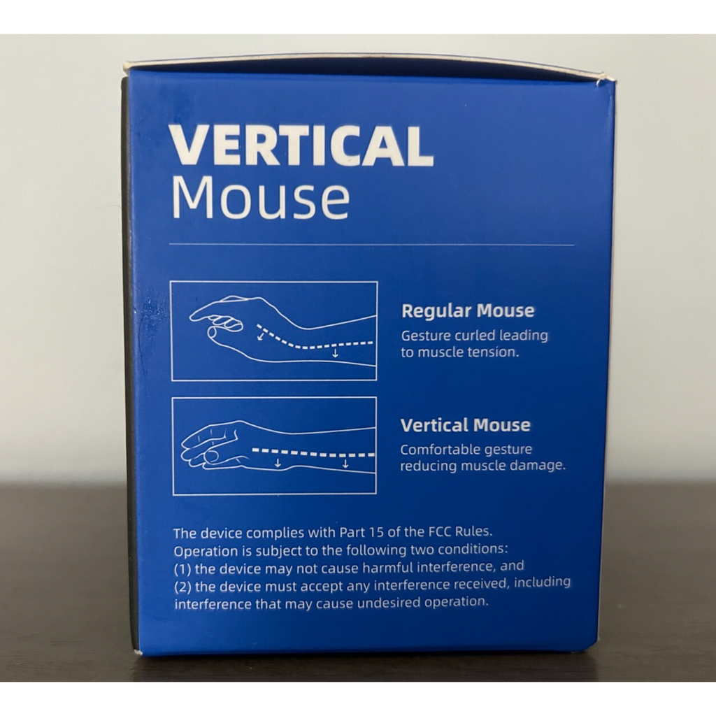 Vertical Ergonomic Wireless Right Handed Mouse, Wrist Relief, LED, Rechargeable