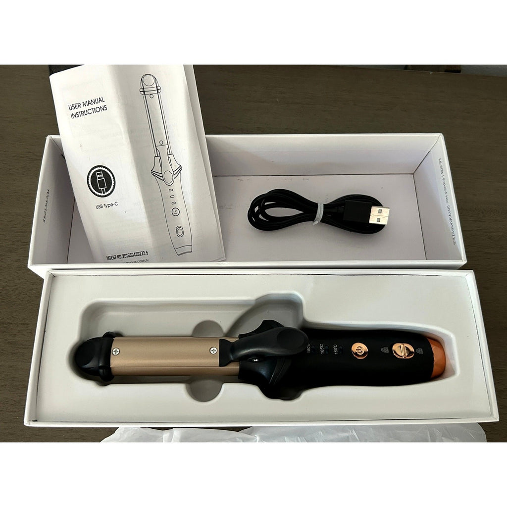 Cordless Ceramic Hair Straightener Curler Compact Portable Rechargeable Travel 