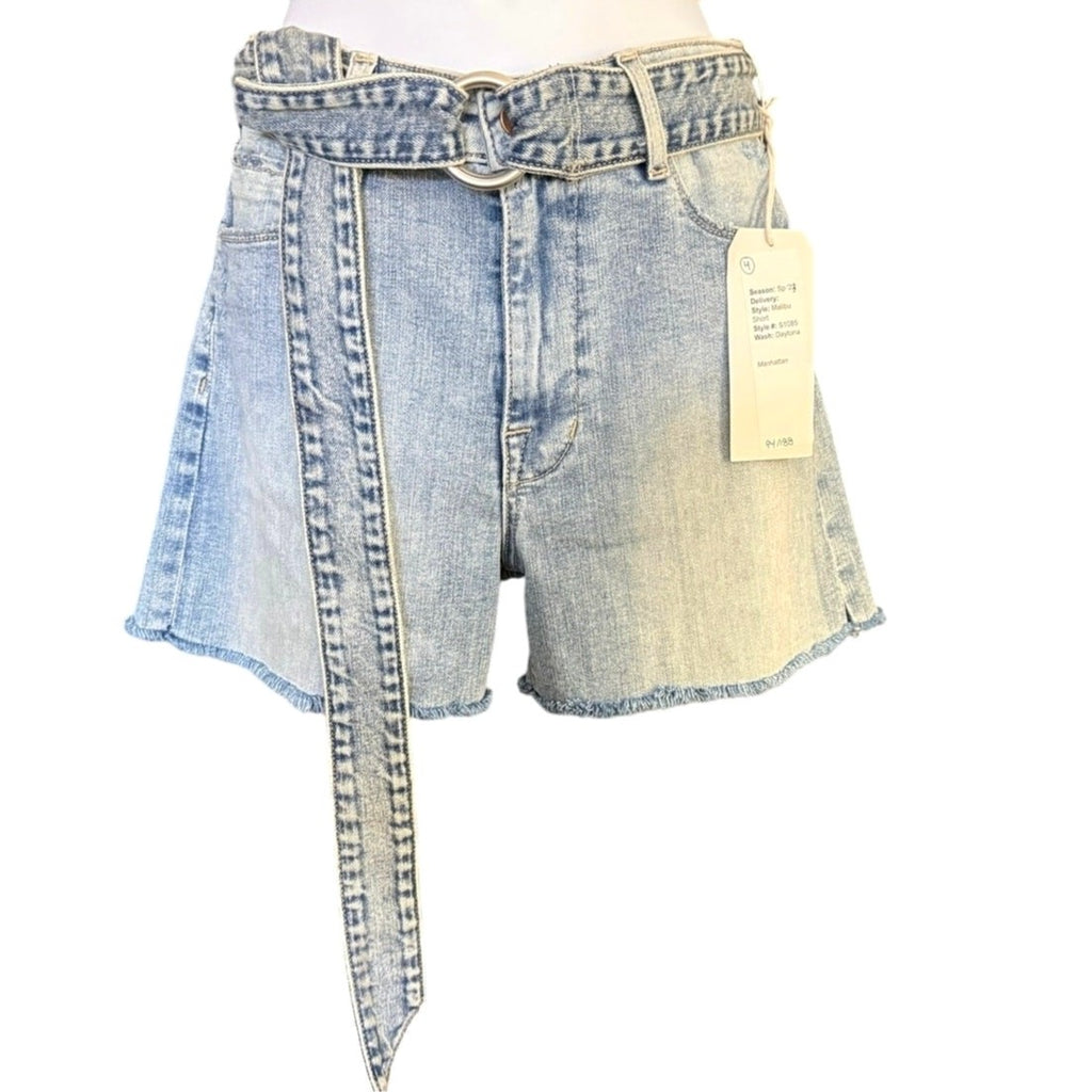 Women's Fidelity Malibu Shorts Belted Raw Hem Color Daytona Size 26 NWT