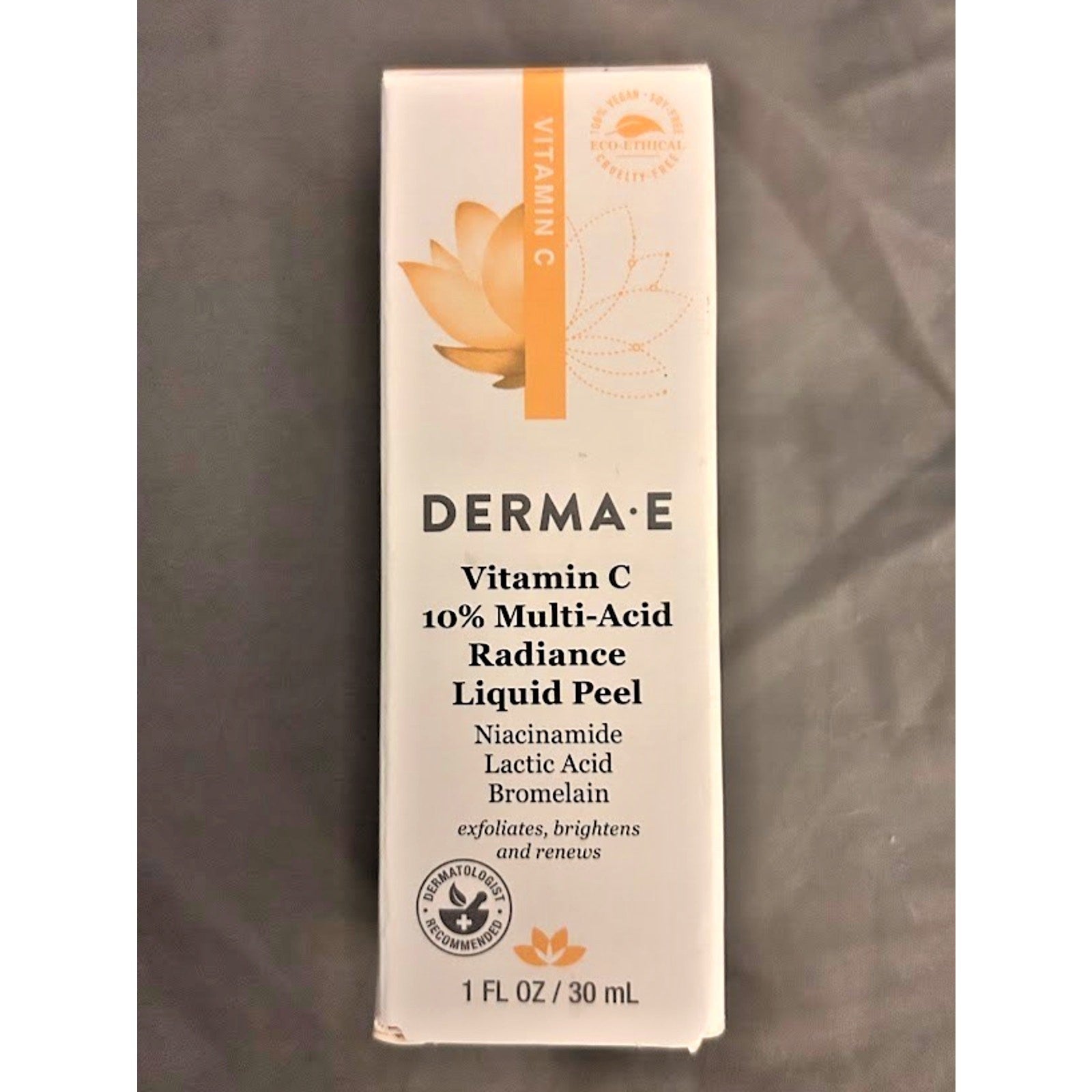 DERMA E Vitamin C 10% Multi‑Acid Liquid Peel 1oz | Exfoliating Brightening 6/26
