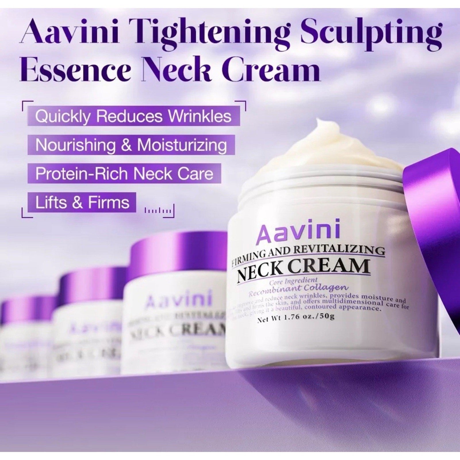 Aavini Firming Neck Cream Peptide Collagen Lift 1.7oz Wrinkle Dark Neck NEW