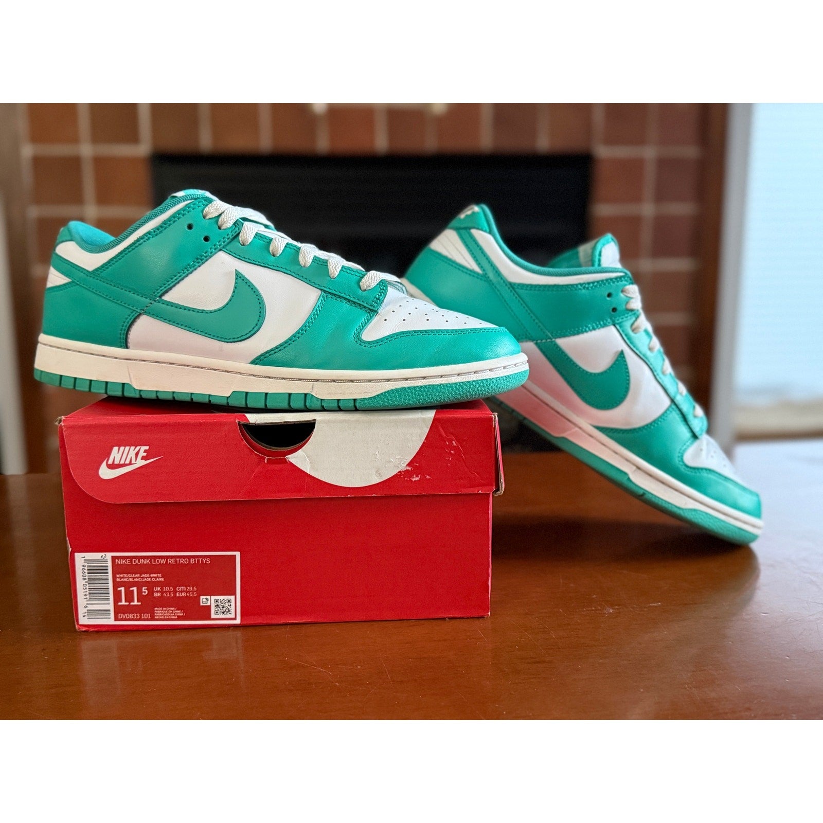 Nike Dunk Low "Clear Jade" Men US Size 11.5 Excellent PreOwned Cond DV0833-101 