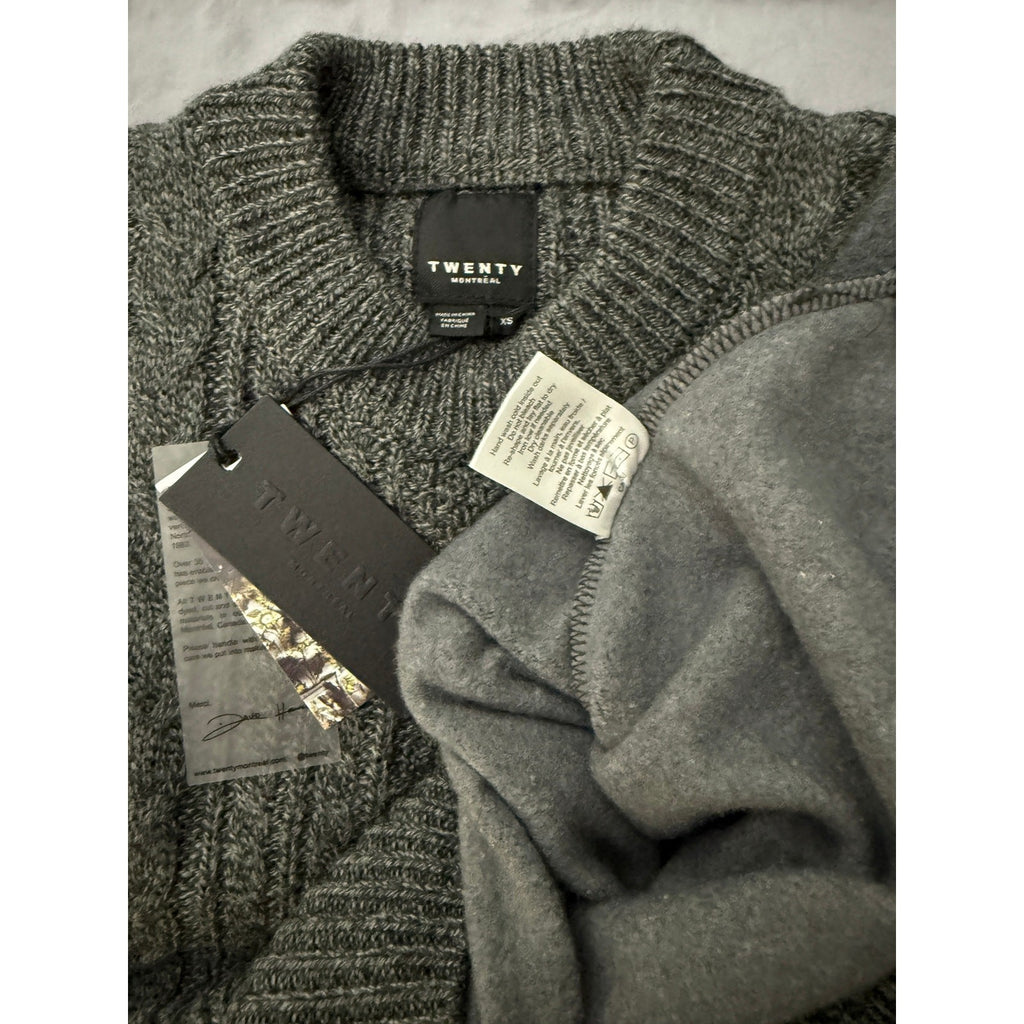 TWENTY MONTREAL Twenty Connect Crewneck Sweater Gray Size XS NEW 
