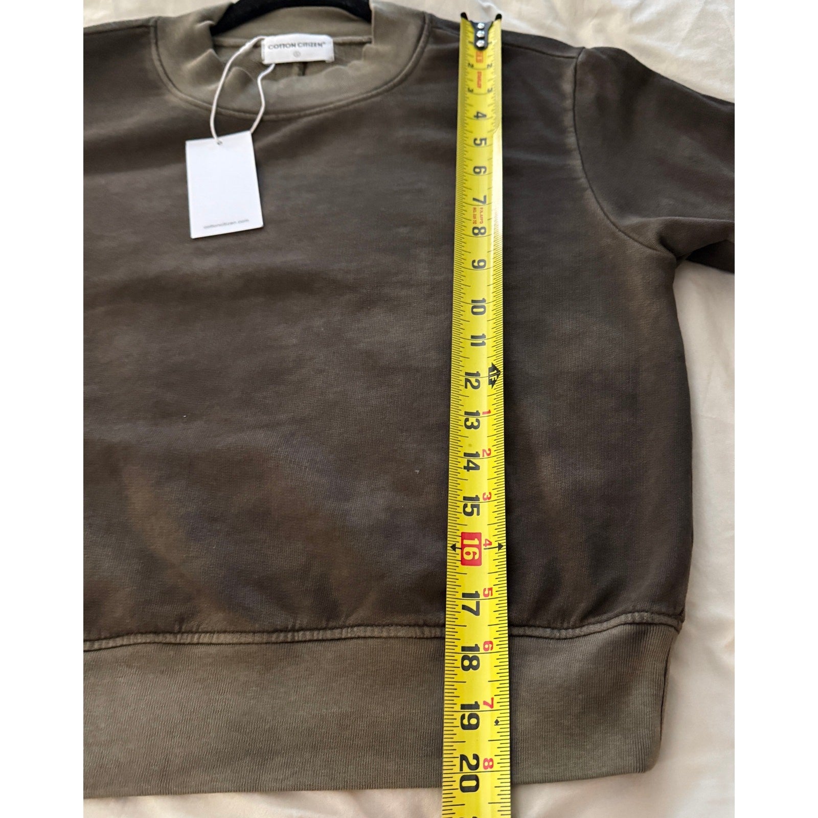 Cotton Citizen's signature Milan Crew Sweatshirt Olive Green Wash Sz Small NWT