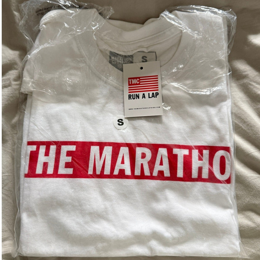 TMC The Marathon Red Stripe Tee Size S New in Package Nipsey Hussle Merch 