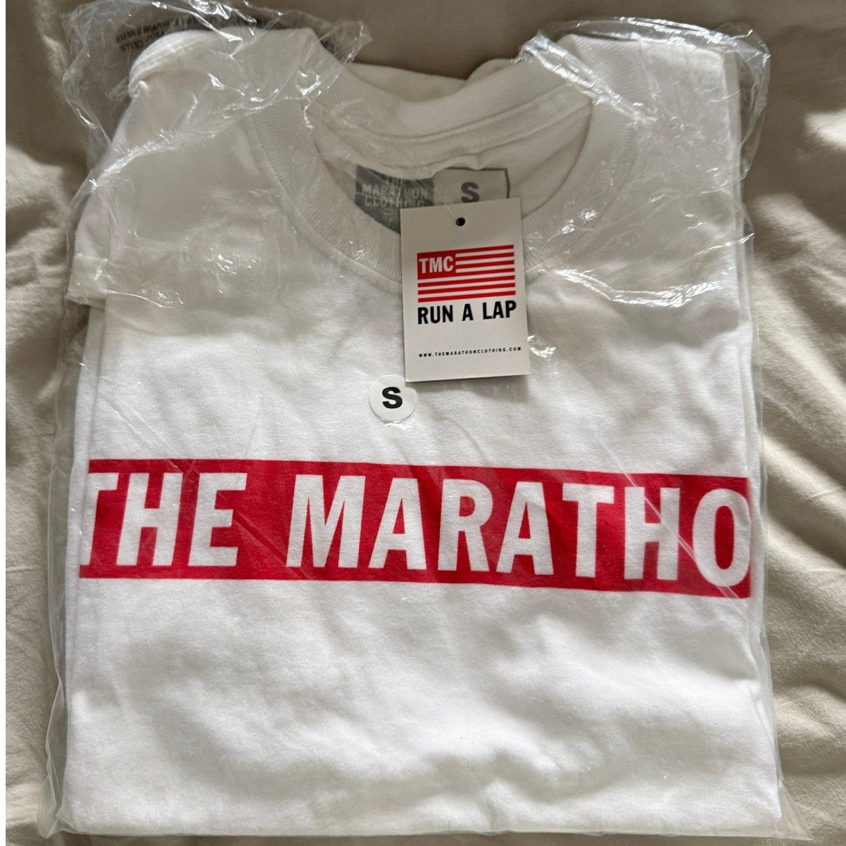 TMC The Marathon Red Stripe Tee Size S New in Package Nipsey Hussle Merch 