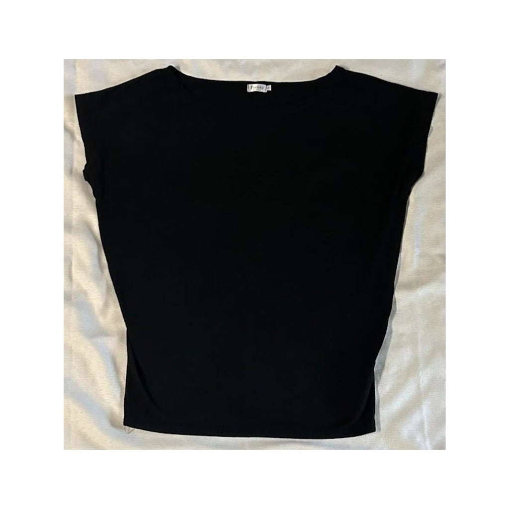 Poetsky Womens Summer Off Shoulder Shirts Casual Loose Short Sleeve Black Size L