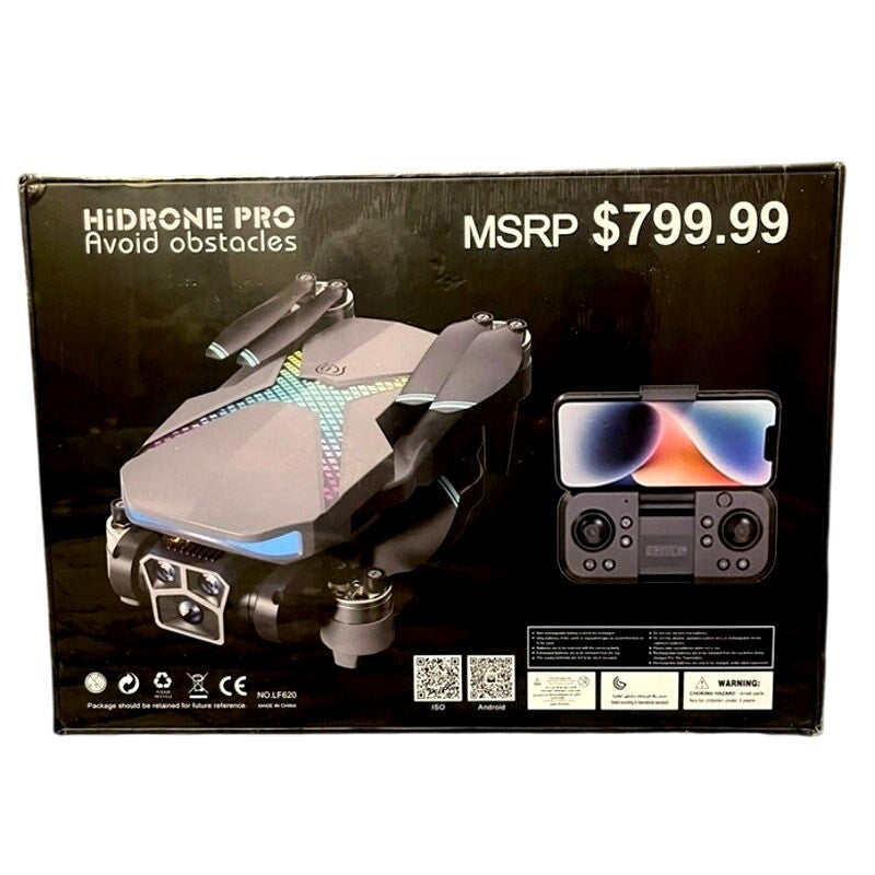 HiDrone Pro Ready‑to‑Fly Drone 1080p HD Camera w/ Obstacle Avoidance New Sealed