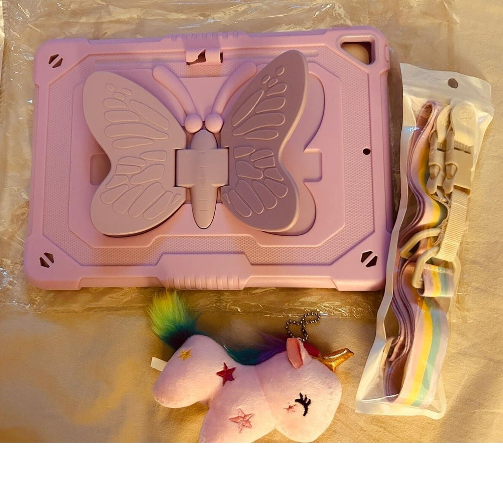 Butterfly Girls iPad Case w/ Strap & Kickstand | Fits 10.2 & Air 3 Models 