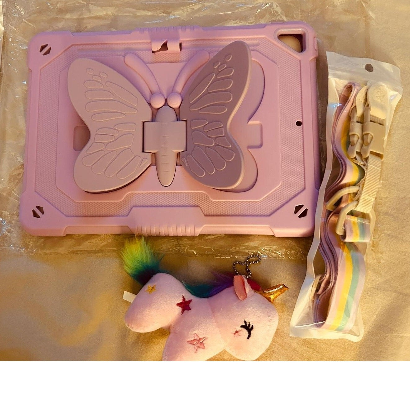 Butterfly Girls iPad Case w/ Strap & Kickstand | Fits 10.2 & Air 3 Models 