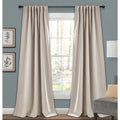Set of Blackout Curtains 52 x 84 Insulated, Back Tabs, 2 Panels Wheat Tan NEW