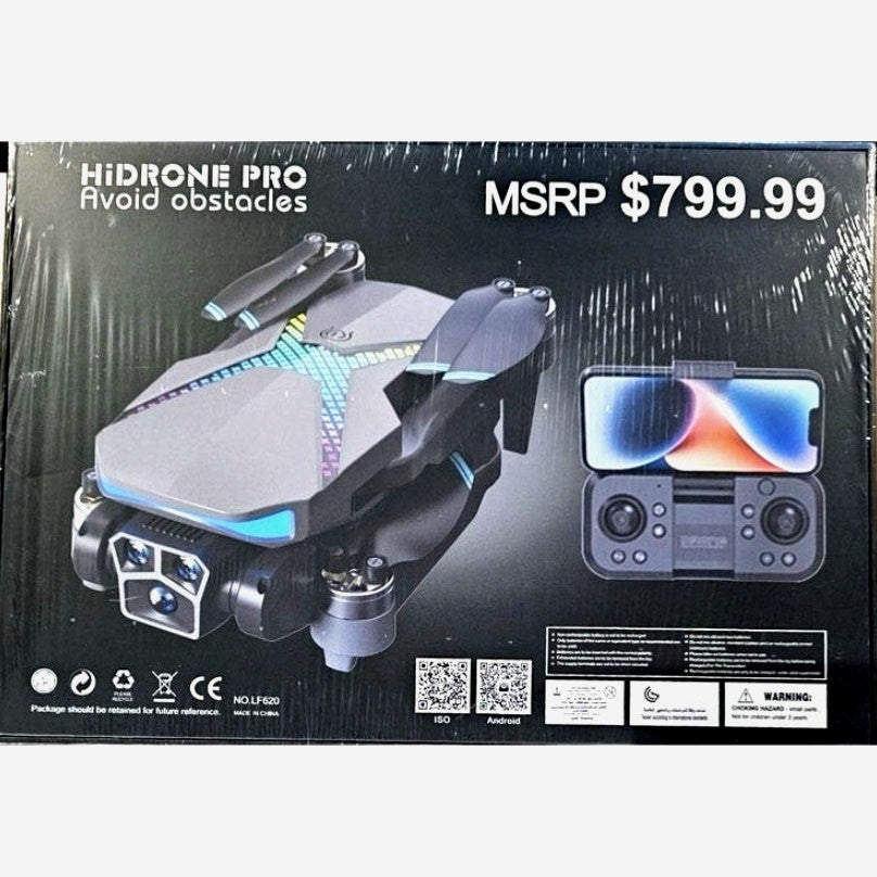 HiDrone Pro Ready‑to‑Fly Drone 1080p HD Camera w/ Obstacle Avoidance New Sealed