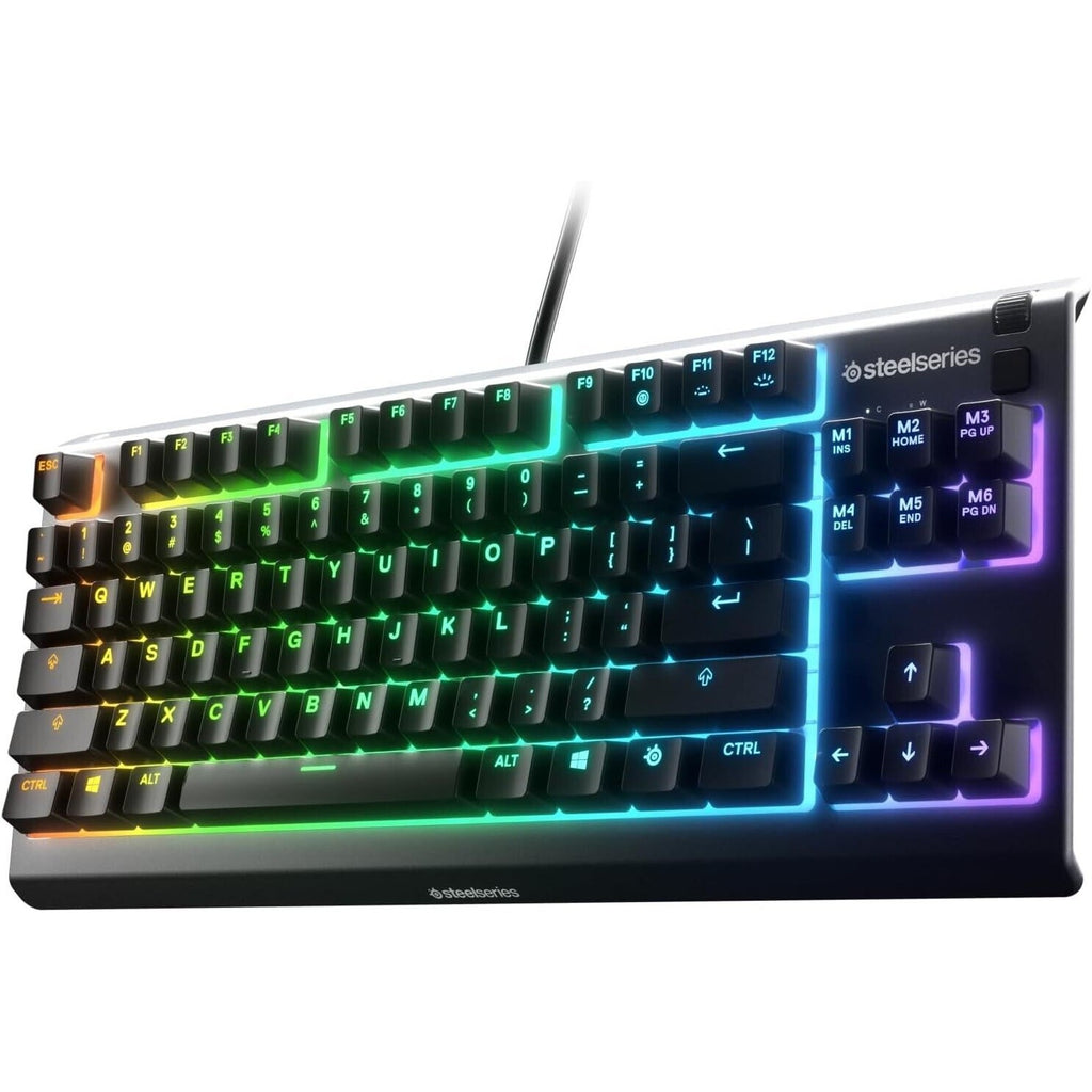 SteelSeries Apex 3 TKL Gaming Keyboard 8-Zone RGB Lighting Ten Keyless Black NEW