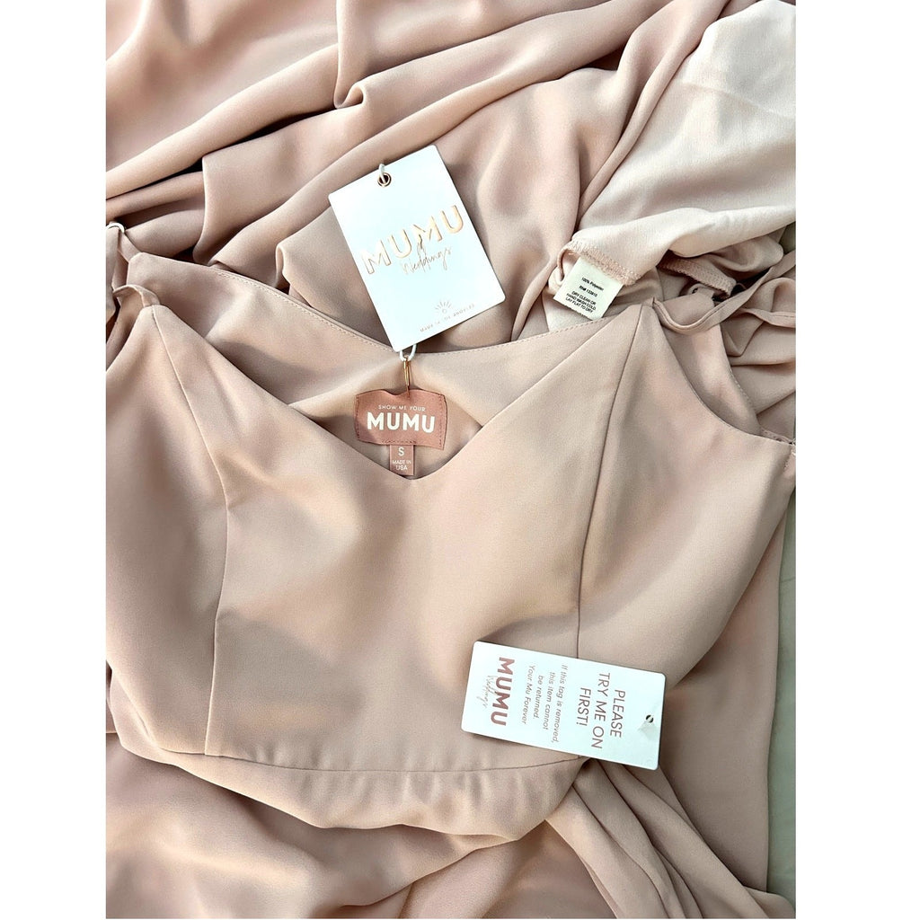 Show Me Your Mumu Faith Maxi Dress | Dusty Blush Crisp | Size Small NWT