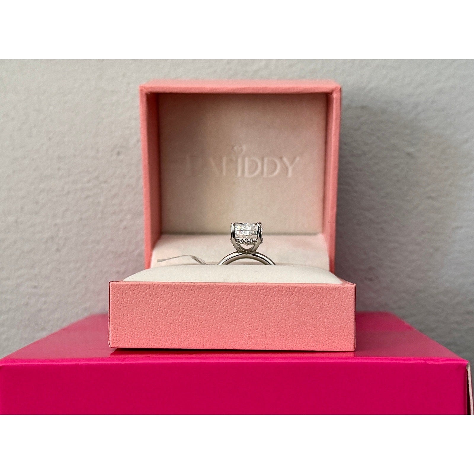 Paffidy 3.5ct D Color Moissanite Cushion Solitaire Ring Size 6 | S925 Silver NEW