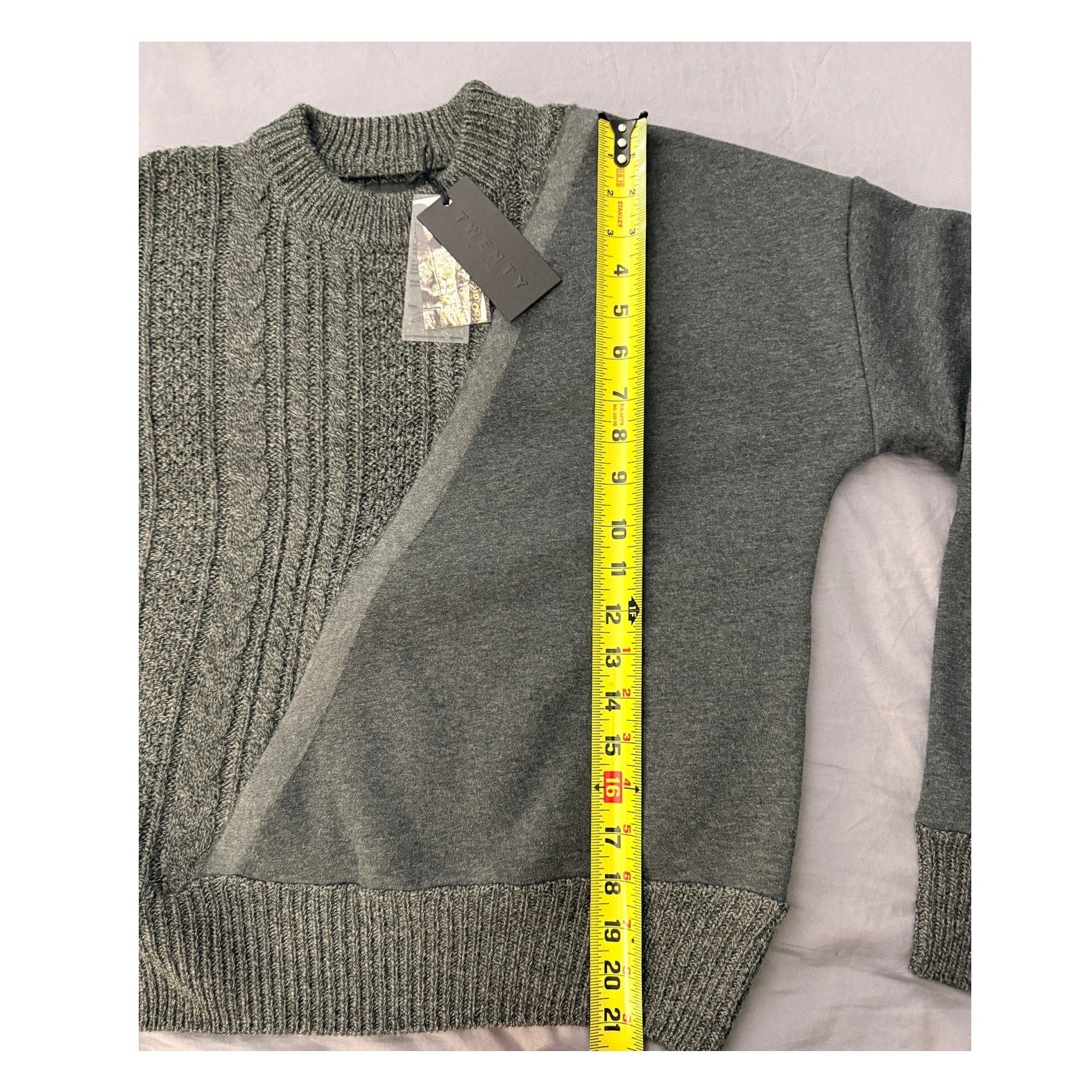 TWENTY MONTREAL Twenty Connect Crewneck Sweater Gray Size XS NEW 