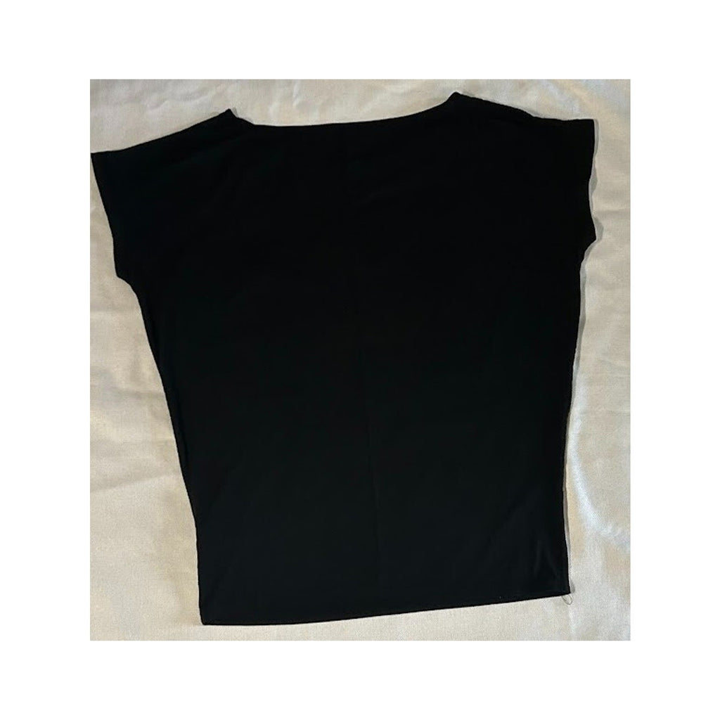 Poetsky Womens Summer Off Shoulder Shirts Casual Loose Short Sleeve Black Size L