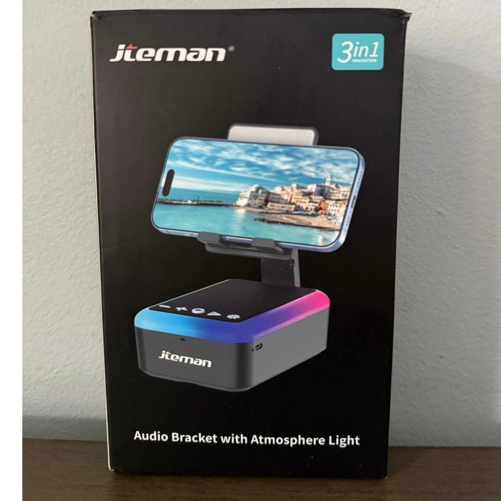 Jieman L35 3‑in‑1 Bluetooth Speaker Phone Stand w/ Sound‑Reactive LED Lights NIB