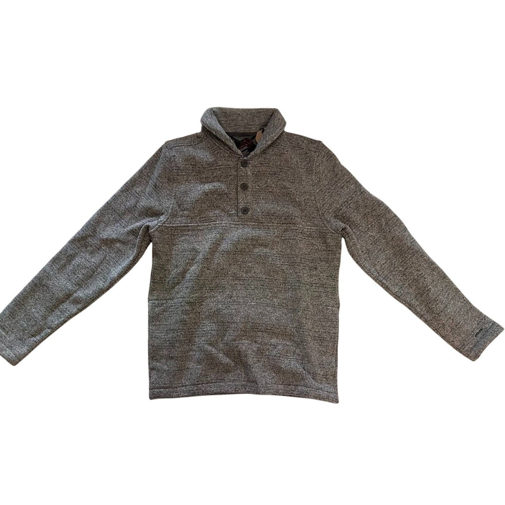 Prana Tri-Thermal Threads Henley Pullover Polartec Fleece Light Gray Size S